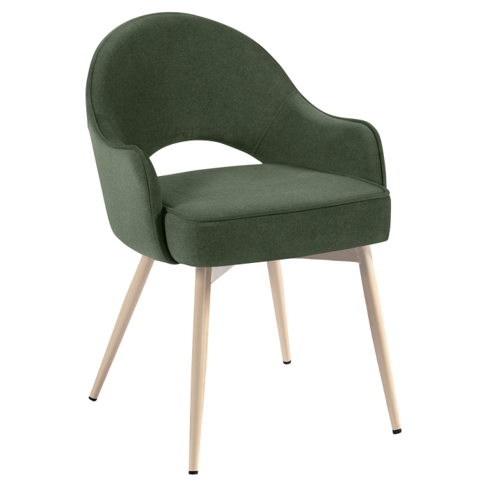 Diana | Hotel Stuhl | Grün| Samt | Gestell Weiß