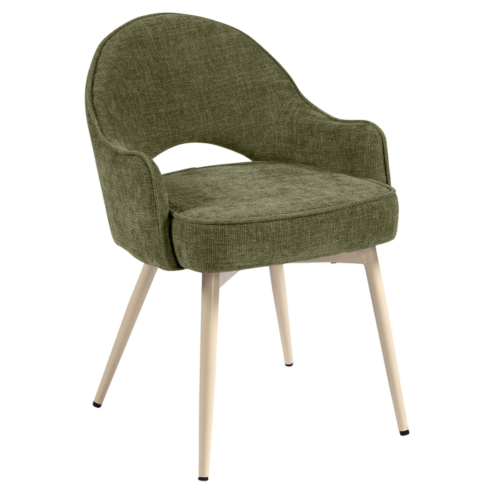 Diana | Hotel Stuhl | Grün | Stoff/Textil | Gestell Weiß