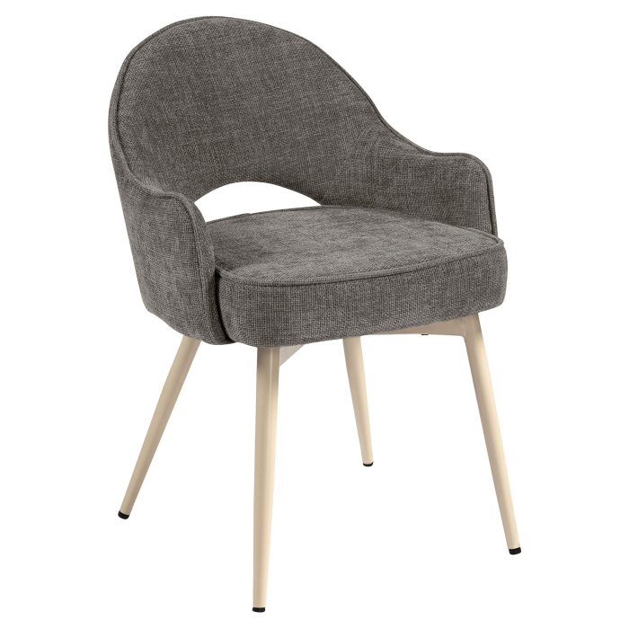 Diana | Hotel Stuhl | Grau | Stoff/Textil | Gestell Weiß