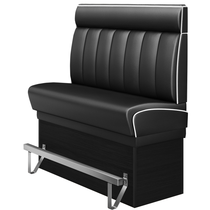 DINER 2 | Diner Hochbank | B:H 200 x 153 cm | Gestreift | Schwarz | Leder