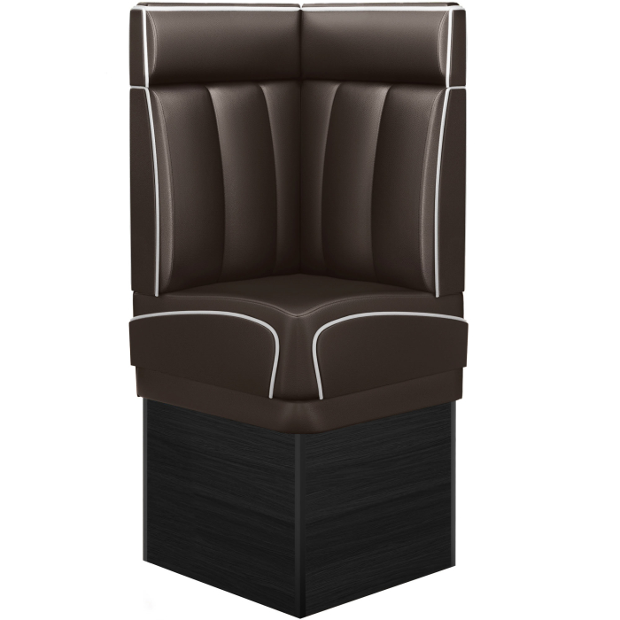 DINER 2 | Diner Eckbank | B:H 64 x 133 cm | Gestreift | Braun | Leder
