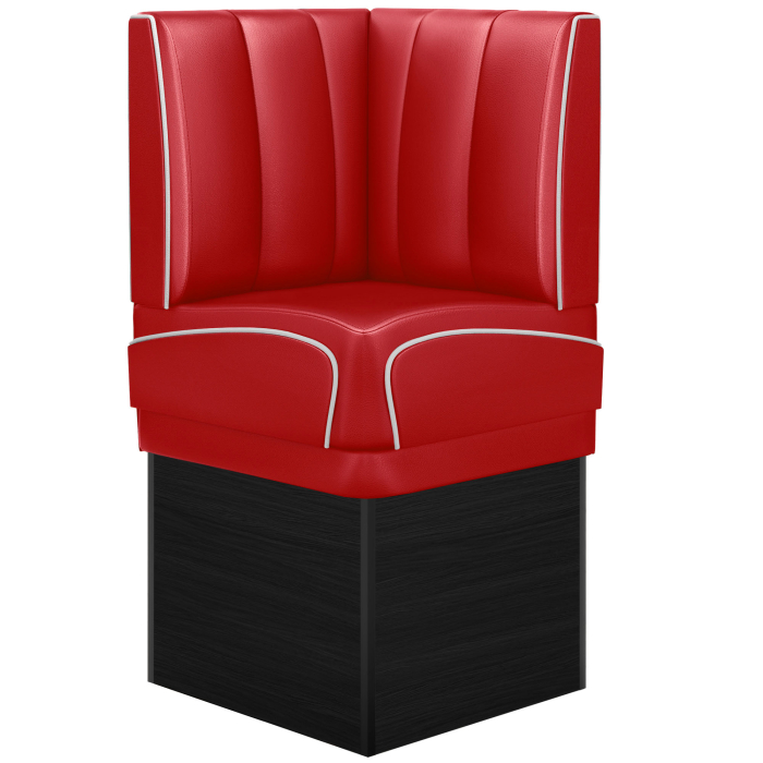 DINER 2 | Diner Eckbank | B:H 64 x 133 cm | Gestreift | Rot | Leder