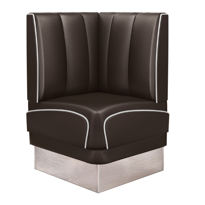 DINER 3 | Diner Eckbank | B:H 64 x 103 cm | Gestreift | Braun | Leder