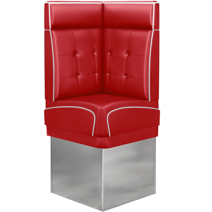 DINER 3 | Diner Eckbank | B:H 64 x 153 cm | Chesterfield NO Button | Rot | Leder