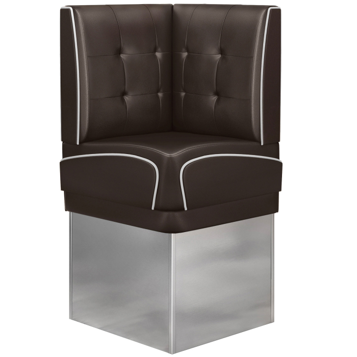 DINER 3 | Ławka narożna Diner | WxH: 64 x 133 cm | Chesterfield NO Button | Brown | Skóra
