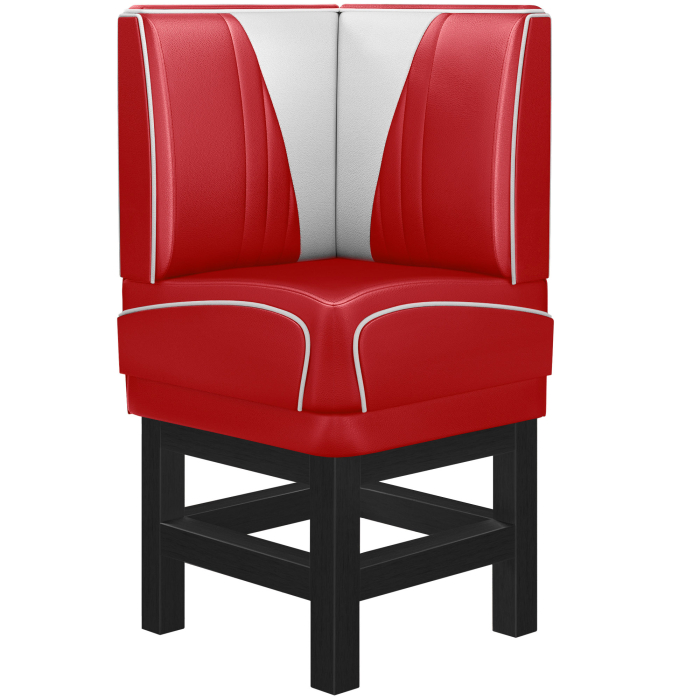 DINER VEGAS 1 | Diner Eckbank | B:H 64 x 133 cm | V-Steppung | Rot | Leder