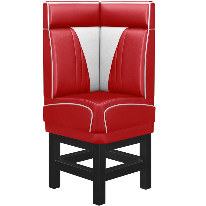DINER VEGAS 1 | Diner Eckbank | B:H 64 x 153 cm | V-Steppung | Rot | Leder