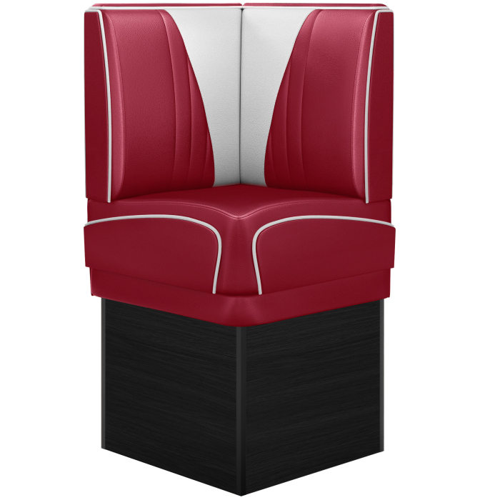 DINER VEGAS 2 | Diner Hoekbank | B:H 64 x 133 cm | V-quilten | Rood | Leer