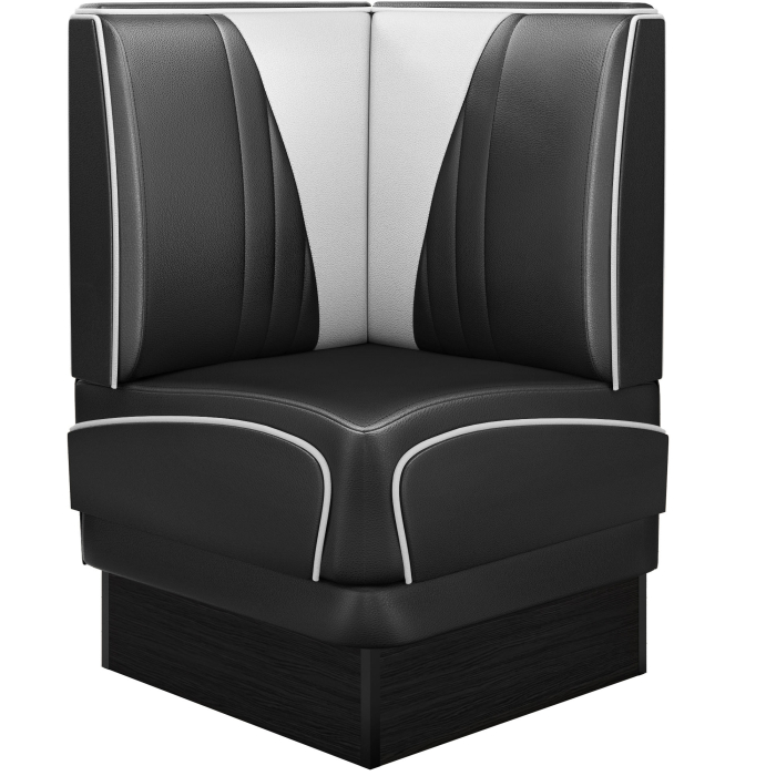 DINER VEGAS 2 | Diner Corner Booth | W:H 64 x 103 cm | V-quilting | Black | Leather