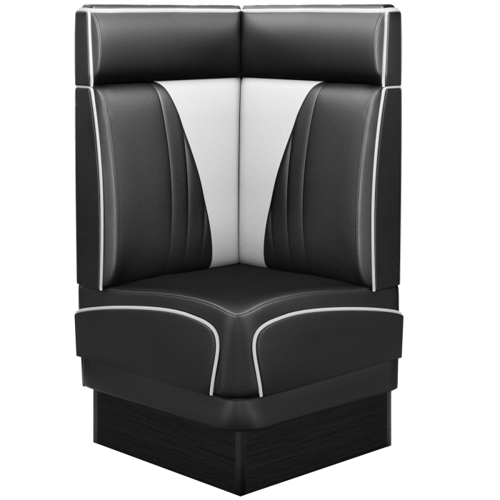 DINER VEGAS 2 | Diner Corner Booth | W:H 64 x 103 cm | V-quilting | Black | Leather