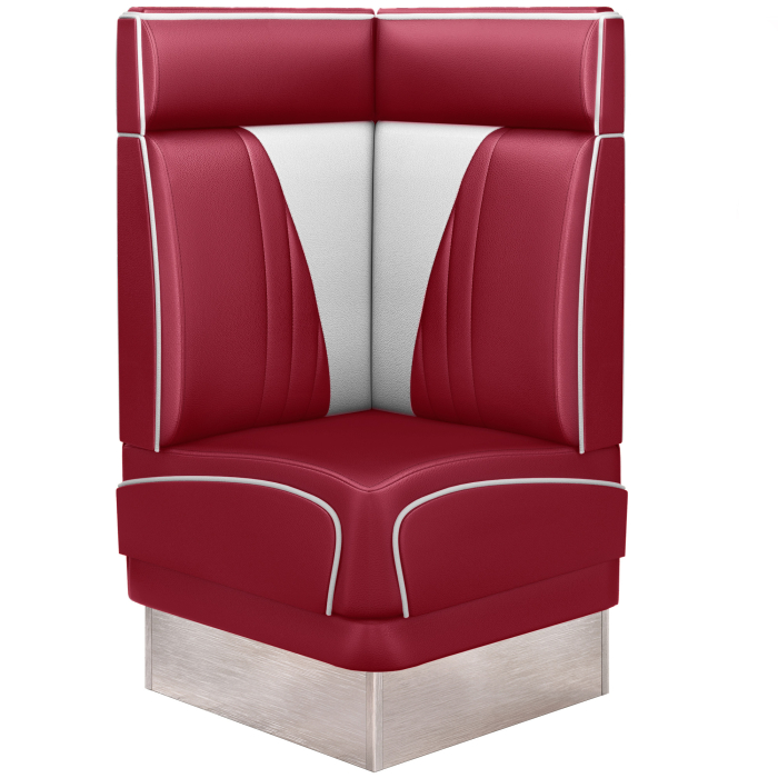 DINER VEGAS 3 | Banco esquinero American Diner | Ancho:Alto 64 x 103 cm | Acolchado en V | Rojo | Cuero