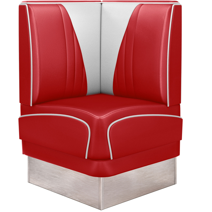 DINER VEGAS 3 | Diner Eckbank | B:H 64 x 103 cm | V-Steppung | Rot | Leder
