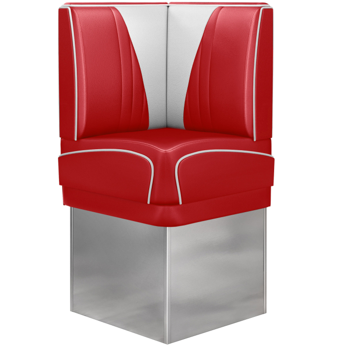 DINER VEGAS 3 | Diner Eckbank | B:H 64 x 133 cm | V-Steppung | Rot | Leder
