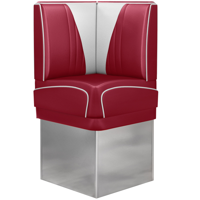 DINER VEGAS 3 | Diner Eckbank | B:H 64 x 133 cm | V-Steppung | Rot | Leder
