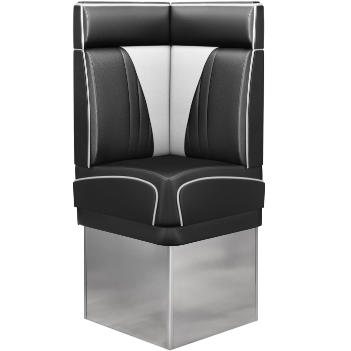 DINER VEGAS 3 | Diner Eckbank | B:H 64 x 153 cm | V-Steppung | Schwarz | Leder