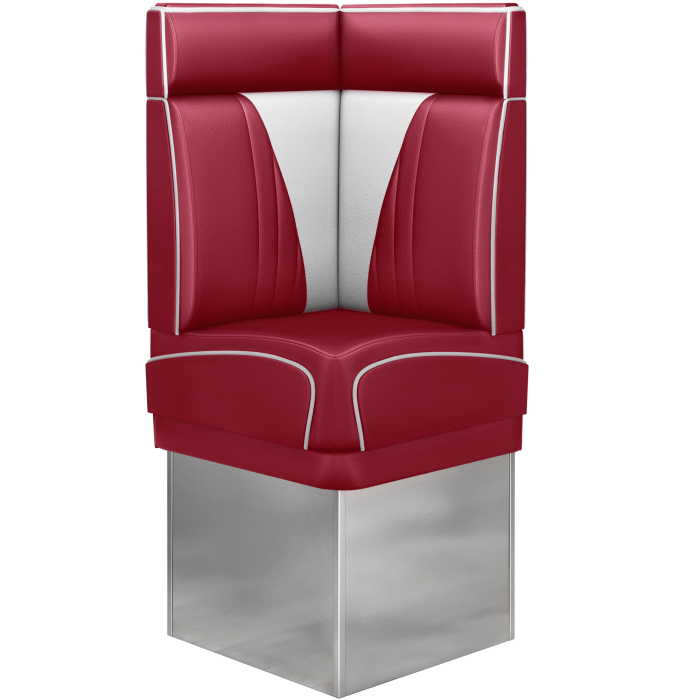 DINER VEGAS 3 | Diner Corner Booth | W:H 64 x 153 cm | V-quilting | Red | Leather