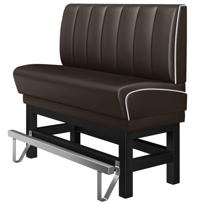 DINER 1 | Hög diner soffa | B:H 140 x 133 cm | Randig | Brun | Läder