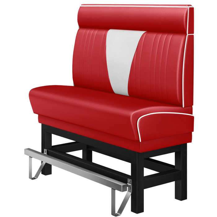 DINER VEGAS 1 | Restaurantsofa i diner stil | B: H 140 x 153 cm | V quilting | rød | lær