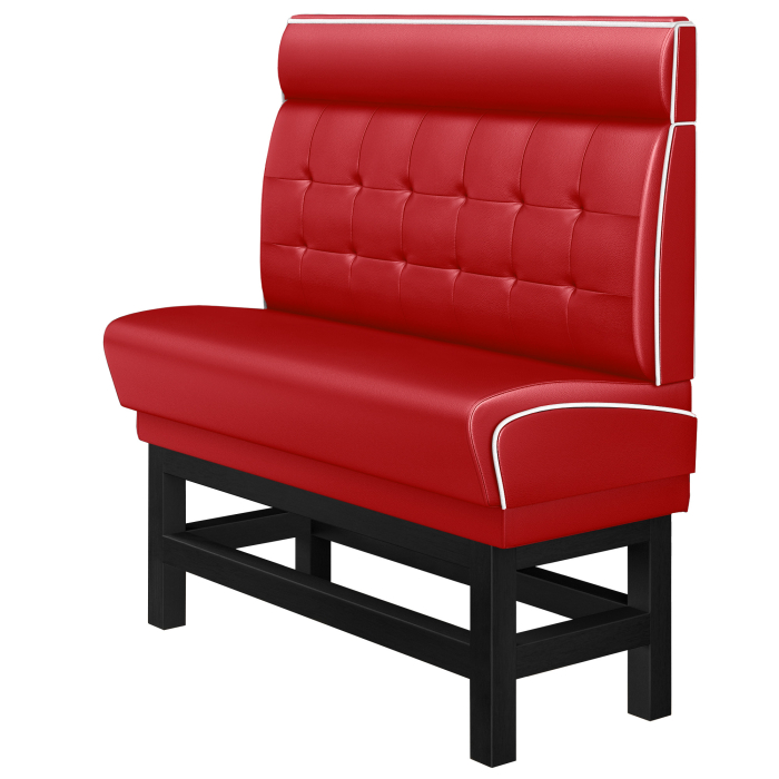 DINER 1 | Diner Hochbank | B:H 100 x 153 cm | Chesterfield NO Button | Rot | Leder