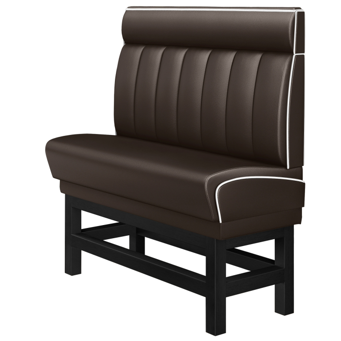 DINER 1 | Diner Hochbank | B:H 140 x 153 cm | Gestreift | Braun | Leder