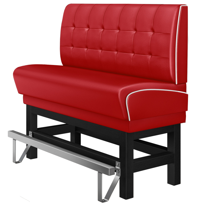 DINER 1 | Diner High Bench | W:H 100 x 133 cm | Chesterfield NO Button | Red | Leather