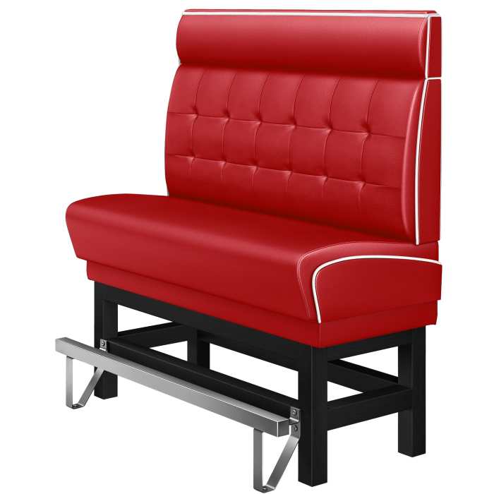 DINER 1 | Diner High Bench | W:H 100 x 153 cm | Chesterfield NO Button | Red | Leather