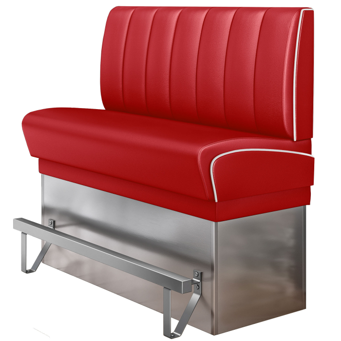 DINER 3 | Hög diner soffa | B:H 160 x 133 cm | Randig | Röd | Läder