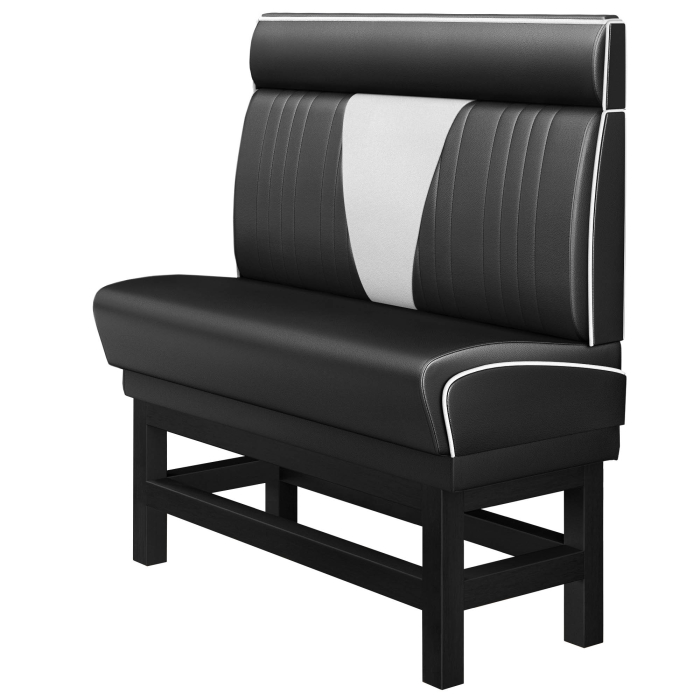 DINER VEGAS 1 | Diner Hochbank | B:H 100 x 153 cm | V-Steppung | Schwarz | Leder