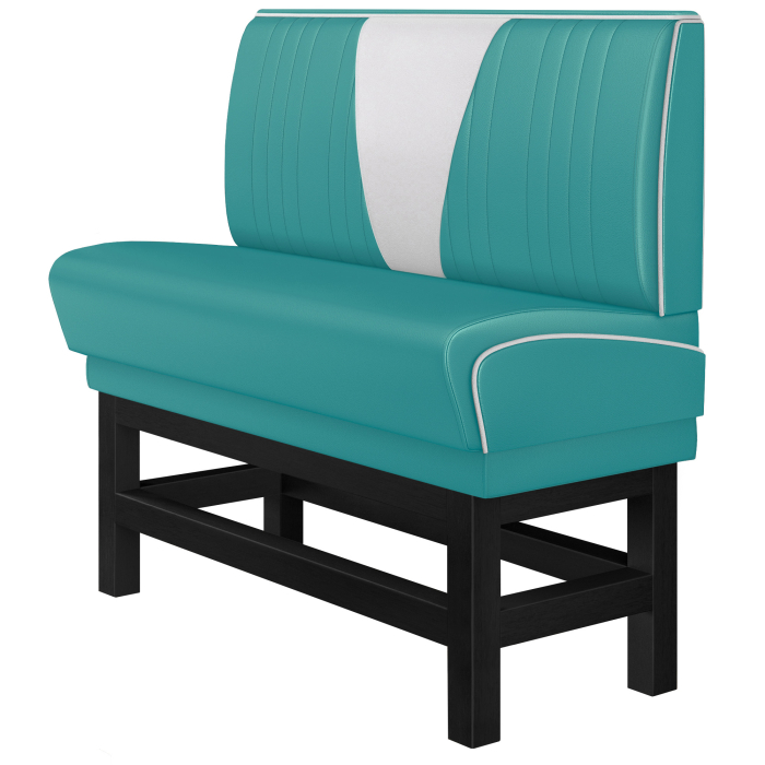 DINER VEGAS 1 | Diner Hochbank | B:H 140 x 133 cm | V-Steppung | Türkis | Leder