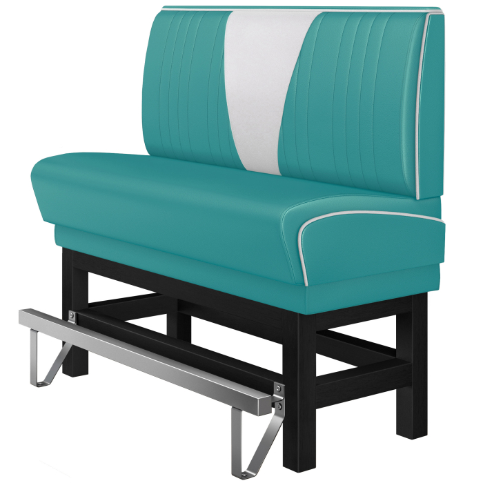 DINER VEGAS 1 | Diner Hochbank | B:H 160 x 133 cm | V-Steppung | Türkis | Leder