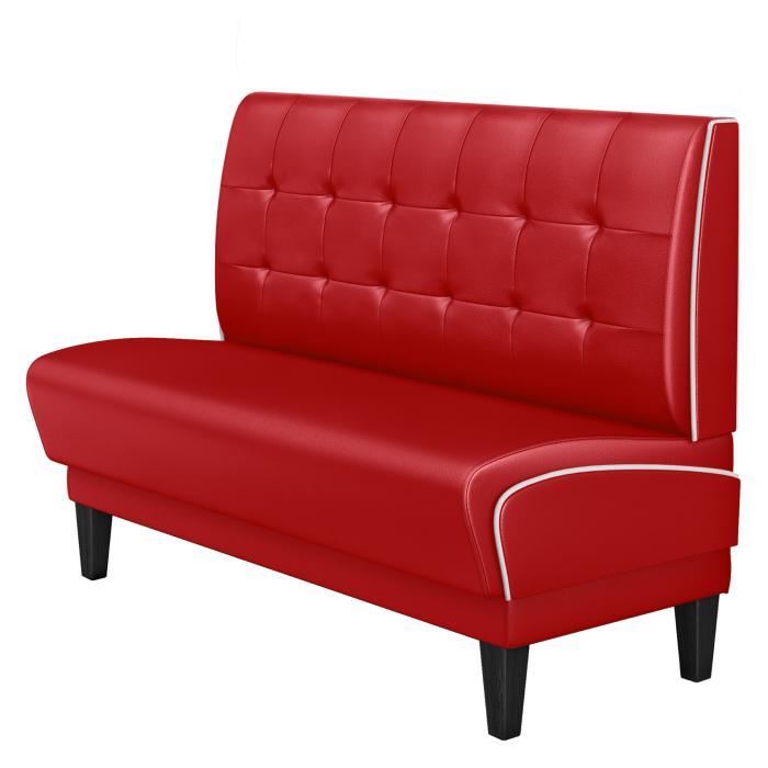 DINER 1 | Restaurantsofa i diner stil | B: H 100 x 103 cm | Chesterfield NO-knapp | rød | lær