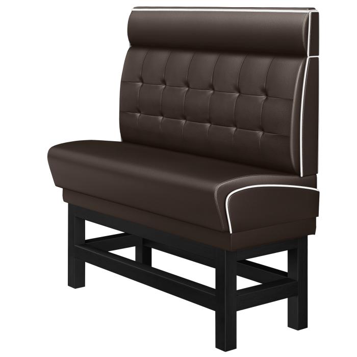DINER 1 | Høy restaurantsofa | B: H 120 x 153 cm | Chesterfield NO-knapp | brun | lær