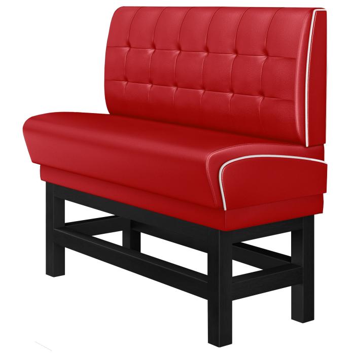 DINER 1 | Høy restaurantsofa | B: H 100 x 133 cm | Chesterfield NO-knapp | rød | lær