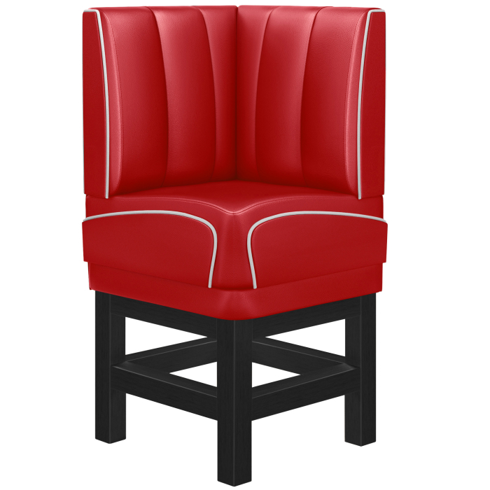 DINER 1 | Diner Corner Booth | W:H 64 x 103 cm | Striped | Red | Leather