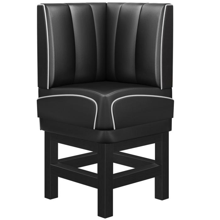 DINER 1 | Diner hörnsoffa | B:H 64 x 133 cm | Randig | Svart | Läder