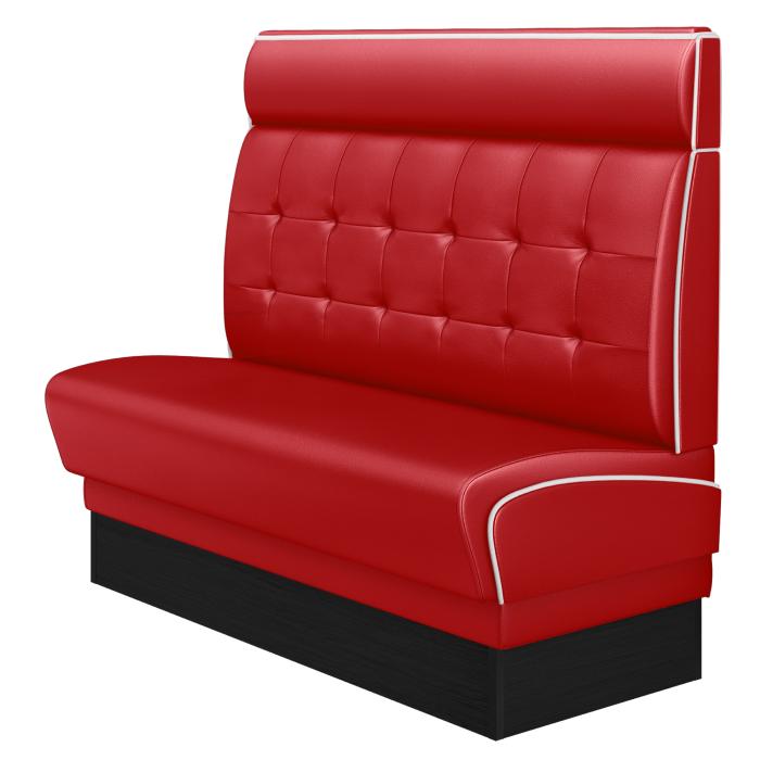 DINER 2 | Restaurantsofa i diner stil | B: H 140 x 123 cm | Chesterfield NO-knapp | rød | lær