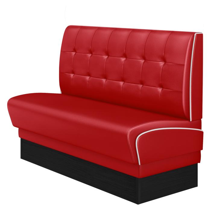 DINER 2 | Restaurantsofa i diner stil | B: H 140 x 103 cm | Chesterfield NO-knapp | rød | lær