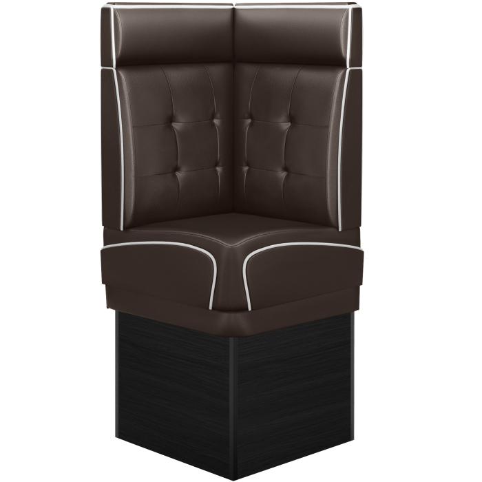 DINER 2 | Diner hörnsoffa | B:H 64 x 153 cm | Chesterfield NO-knapp | Brun | Läder
