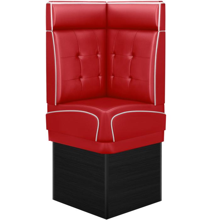 DINER 2 | Diner hörnsoffa | B:H 64 x 153 cm | Chesterfield NO-knapp | Röd | Läder