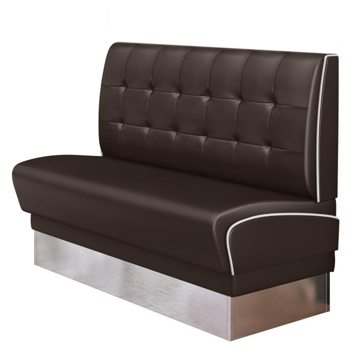 DINER 3 | Restaurantsofa i diner stil | B: H 140 x 103 cm | Chesterfield NO-knapp | brun | lær