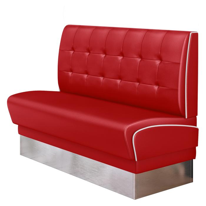 DINER 3 | Dinerbank | B:H 120 x 103 cm | Chesterfield NO Button | Rot | Leder