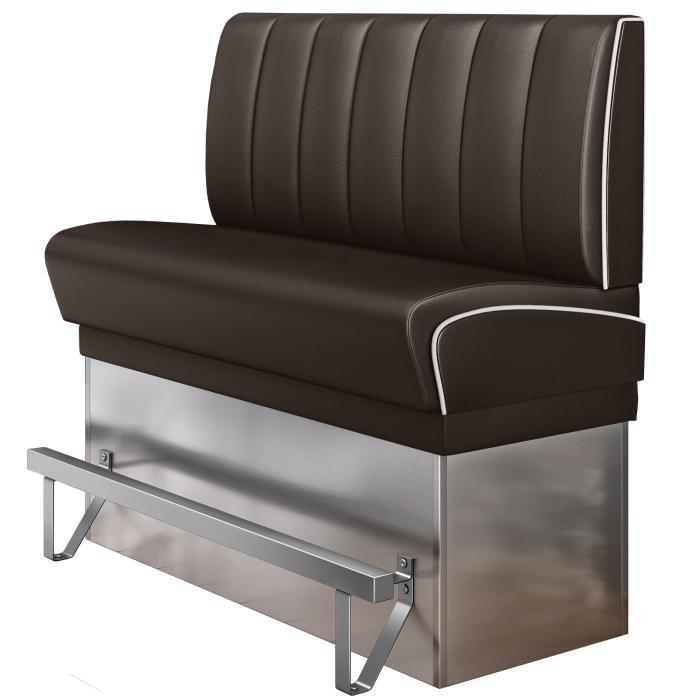 DINER 3 | Høy restaurantsofa | B: H 140 x 133 cm | Stripete | brun | lær