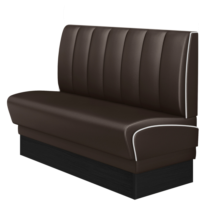 DINER 2 | Restaurantsofa i diner stil | B: H 100 x 103 cm | Stripete | brun | lær