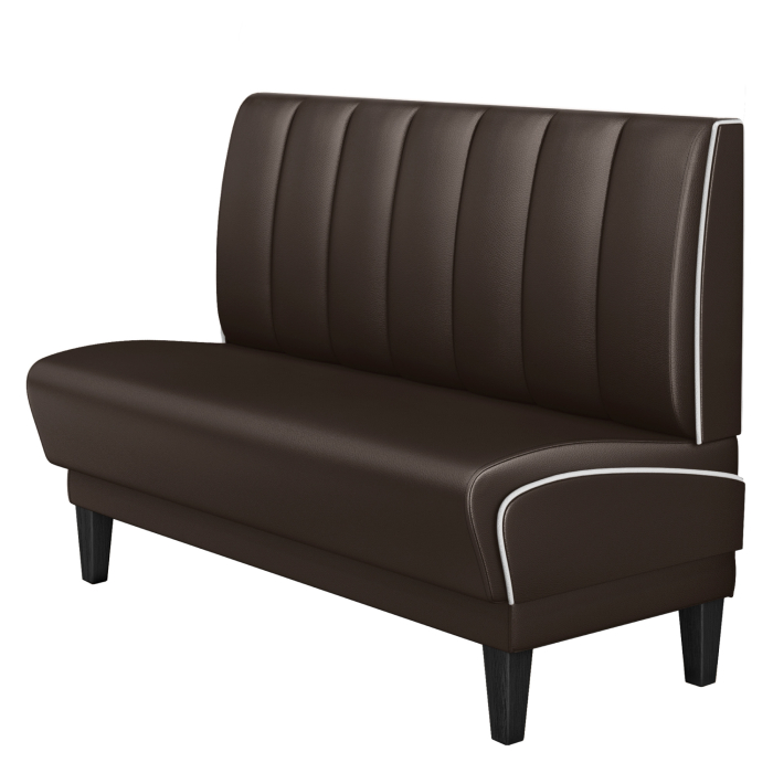 DINER 1 | Restaurantsofa i diner stil | B: H 180 x 103 cm | Stripete | brun | lær