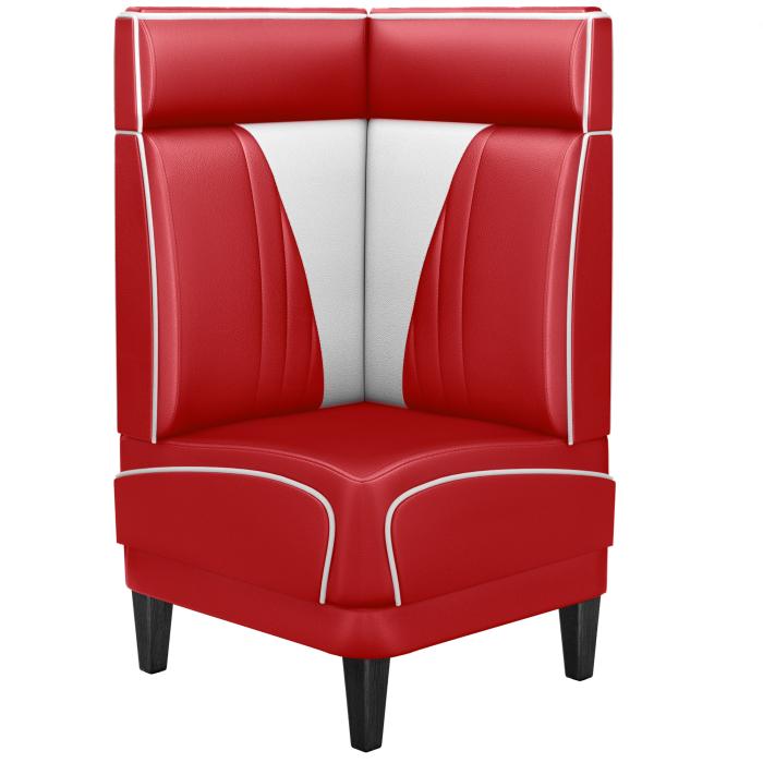 DINER VEGAS 1 | Restaurantsofa med hjørne | B: H 64 x 103 cm | V quilting | rød | lær