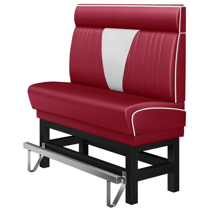 DINER VEGAS 1 | Banc de dîner style américain | L:H 100 x 153 cm | Patchwork en V | Rouge | Cuir
