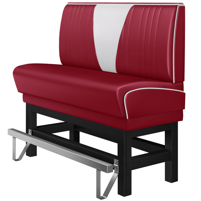 DINER VEGAS 1 | Banc de dîner style américain | L:H 120 x 133 cm | Patchwork en V | Rouge | Cuir