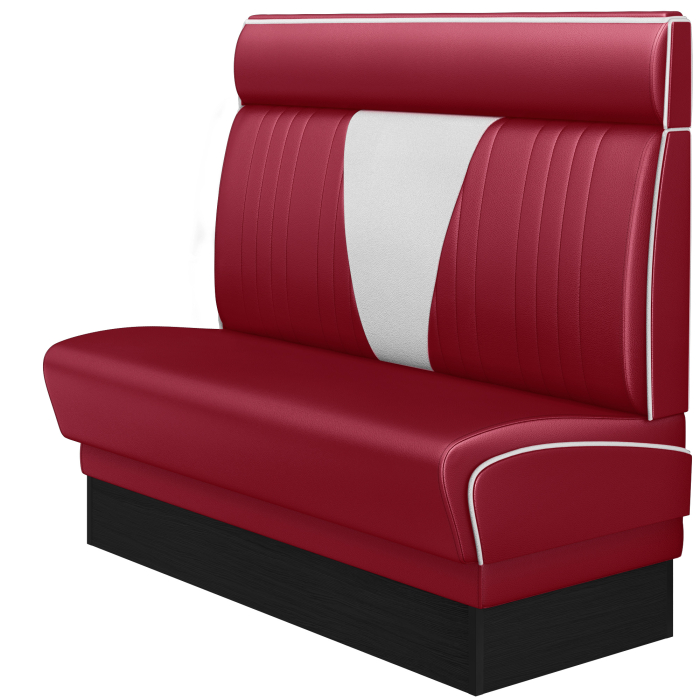 DINER VEGAS 2 | Banquette de dîner américain | L:H 100 x 123 cm | Patchwork en V | Rouge | Cuir
