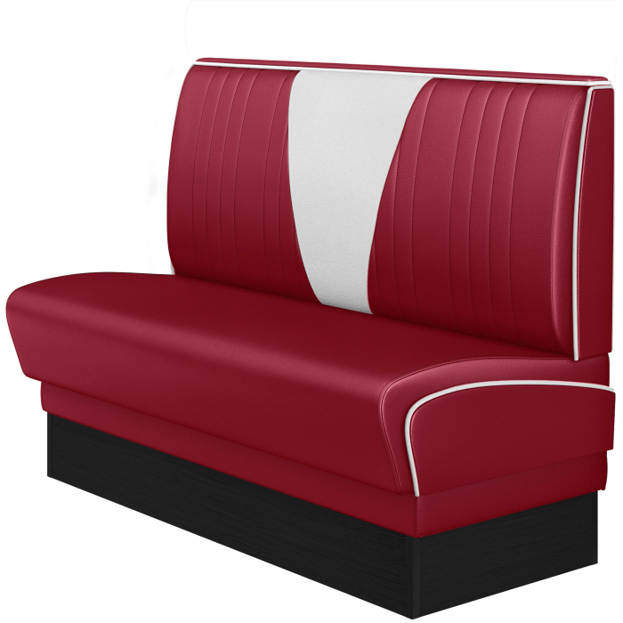 DINER VEGAS 2 | Banquette de dîner américain | L:H 100 x 103 cm | Patchwork en V | Rouge | Cuir