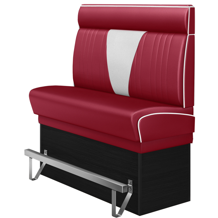 DINER VEGAS 2 | Banc de dîner style américain | L:H 140 x 153 cm | Patchwork en V | Rouge | Cuir